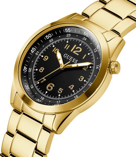 GW MAX YG CS BLK DL 42MM QTZ YG BRCT F22