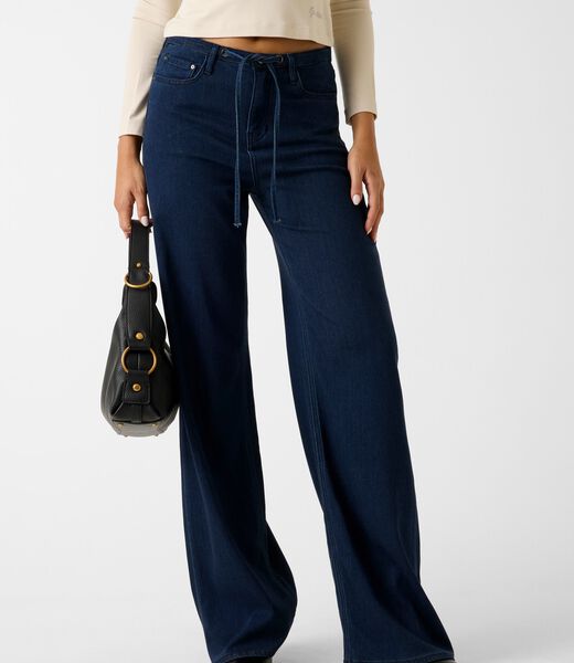 Wide-leg lyocell jeans