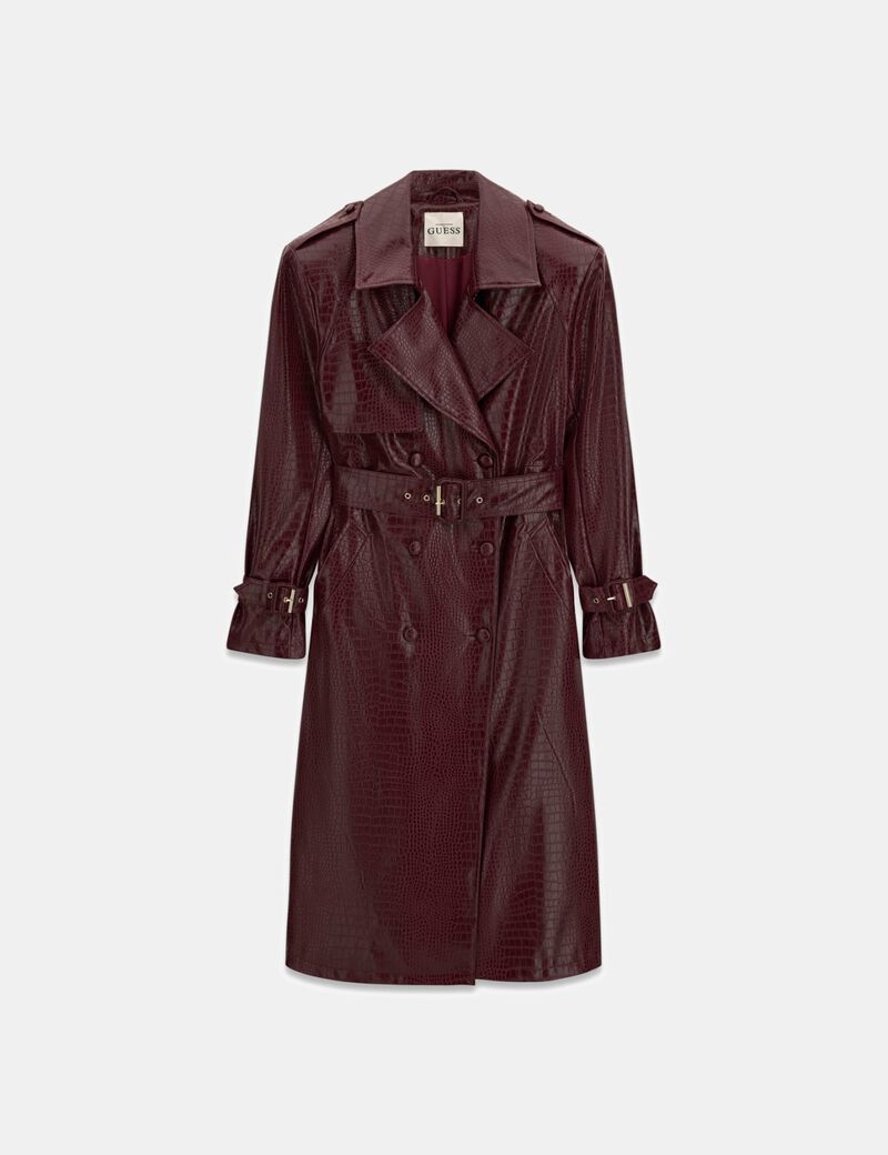 جيس leonie faux leather long trench coat