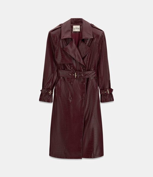 جيس leonie faux leather long trench coat
