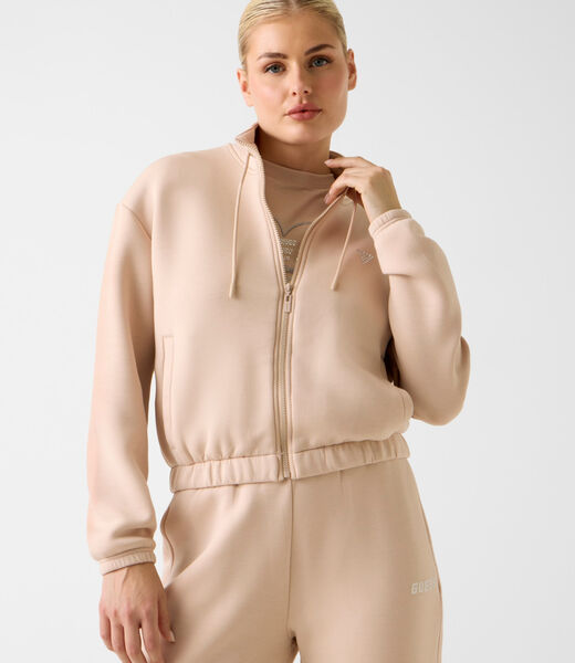 Rhinestone zip up sweatshirt