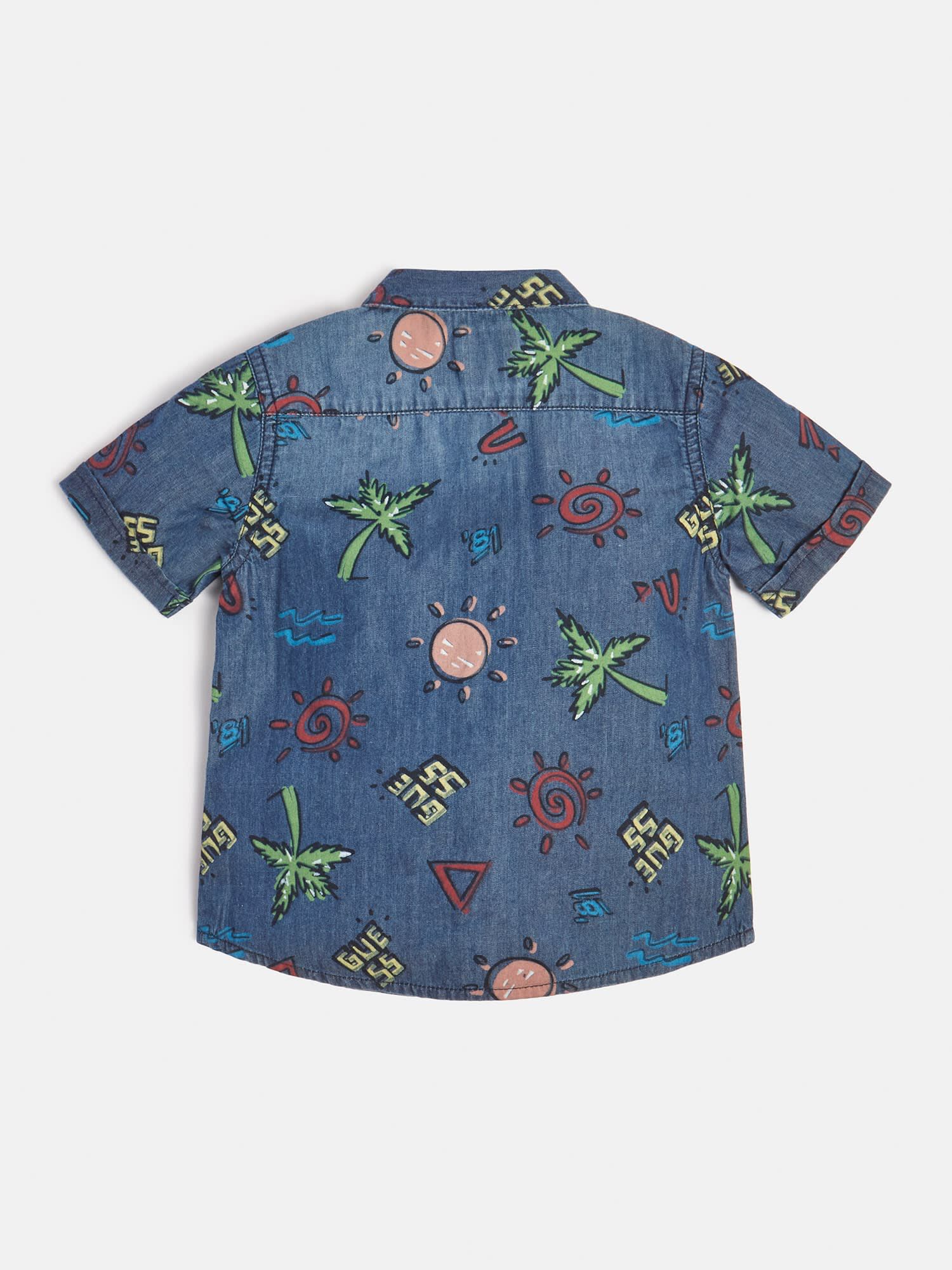 Shop GUESS Online All over print denim shirt