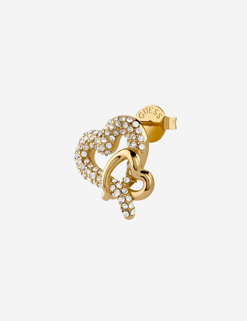guess 16mm pave hearts studs
