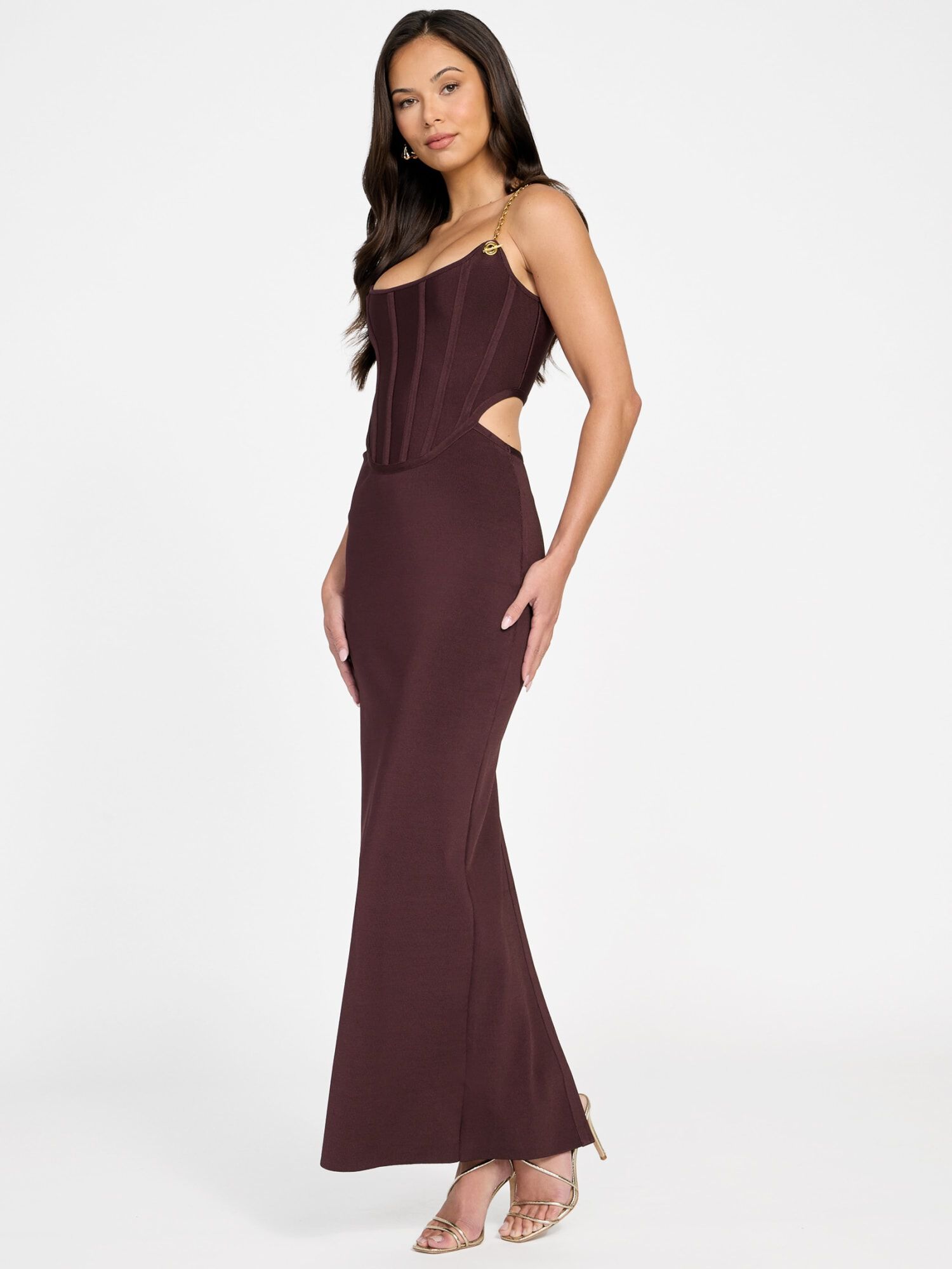 Shop GUESS Marciano bandage long dress, Purple | GUESS UAE