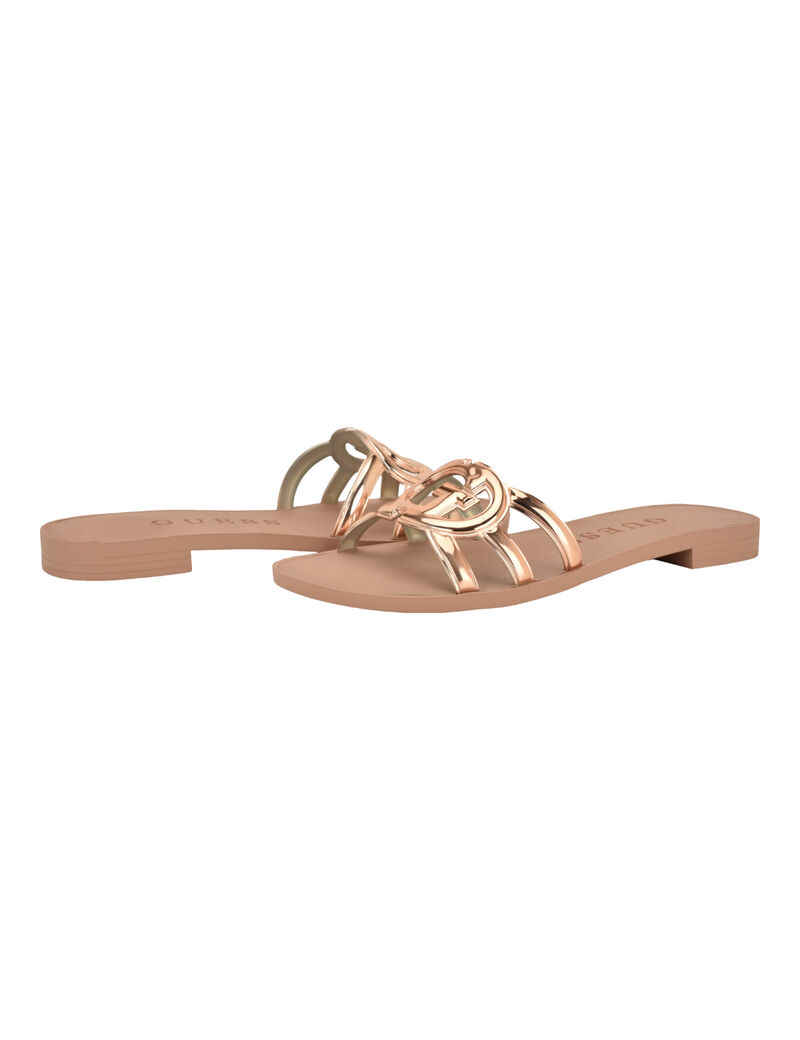 Elyho Jellie Logo Cutout Flat Sandals
