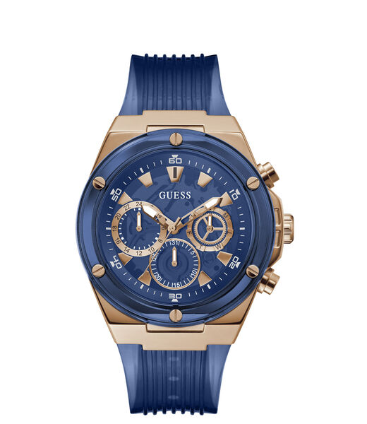 Blue And Rose Gold Multifunction Watch