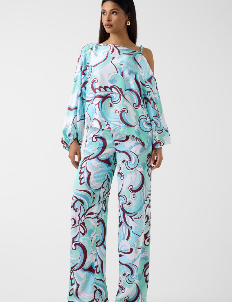 guess marciano straight printed pants