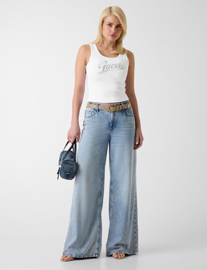 guess embroidered logo tank top