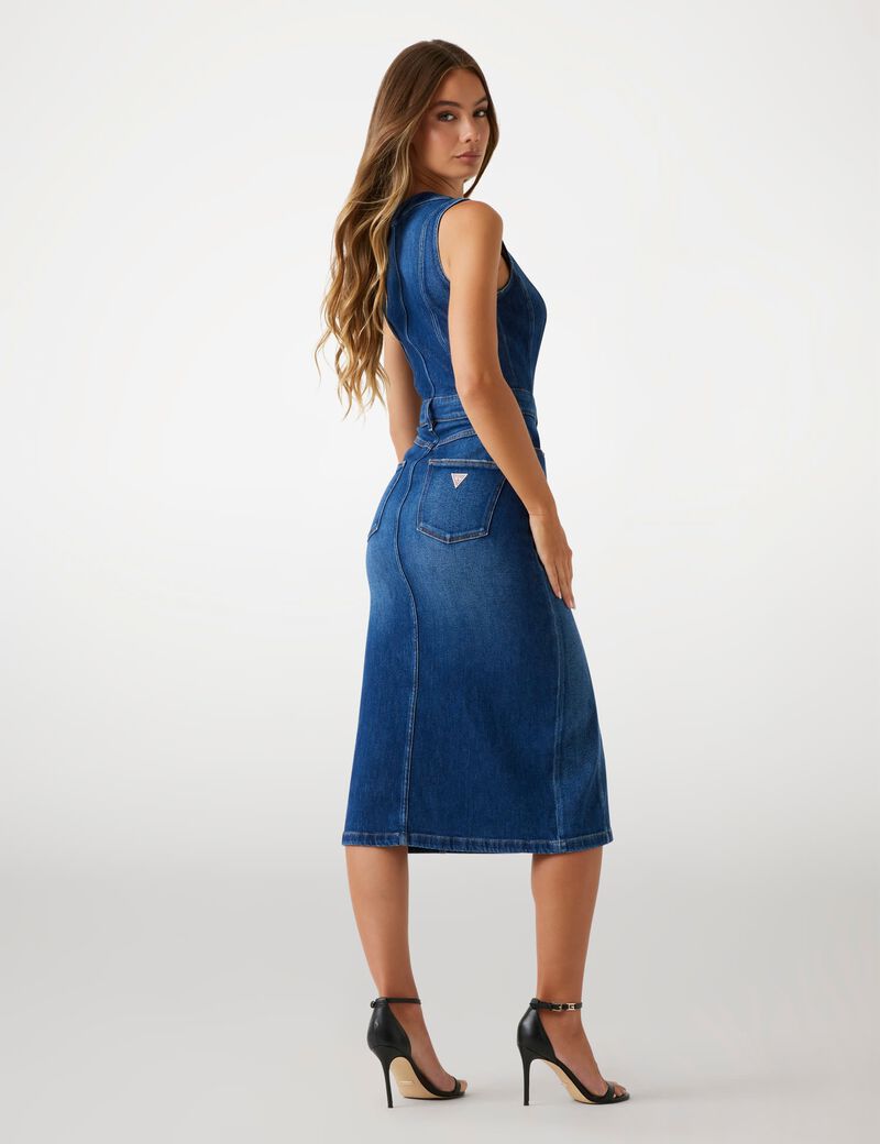 Bodycon denim midi dress