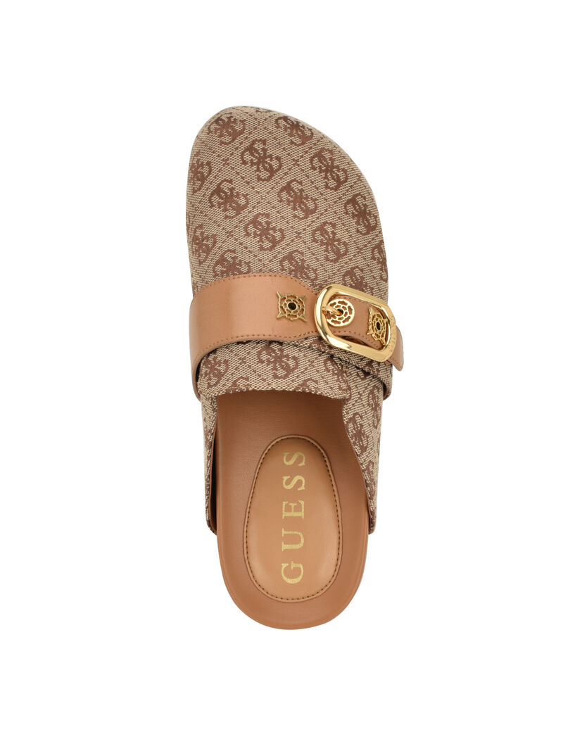 Galavanta Slip On Clog Mule with Buckle Detail