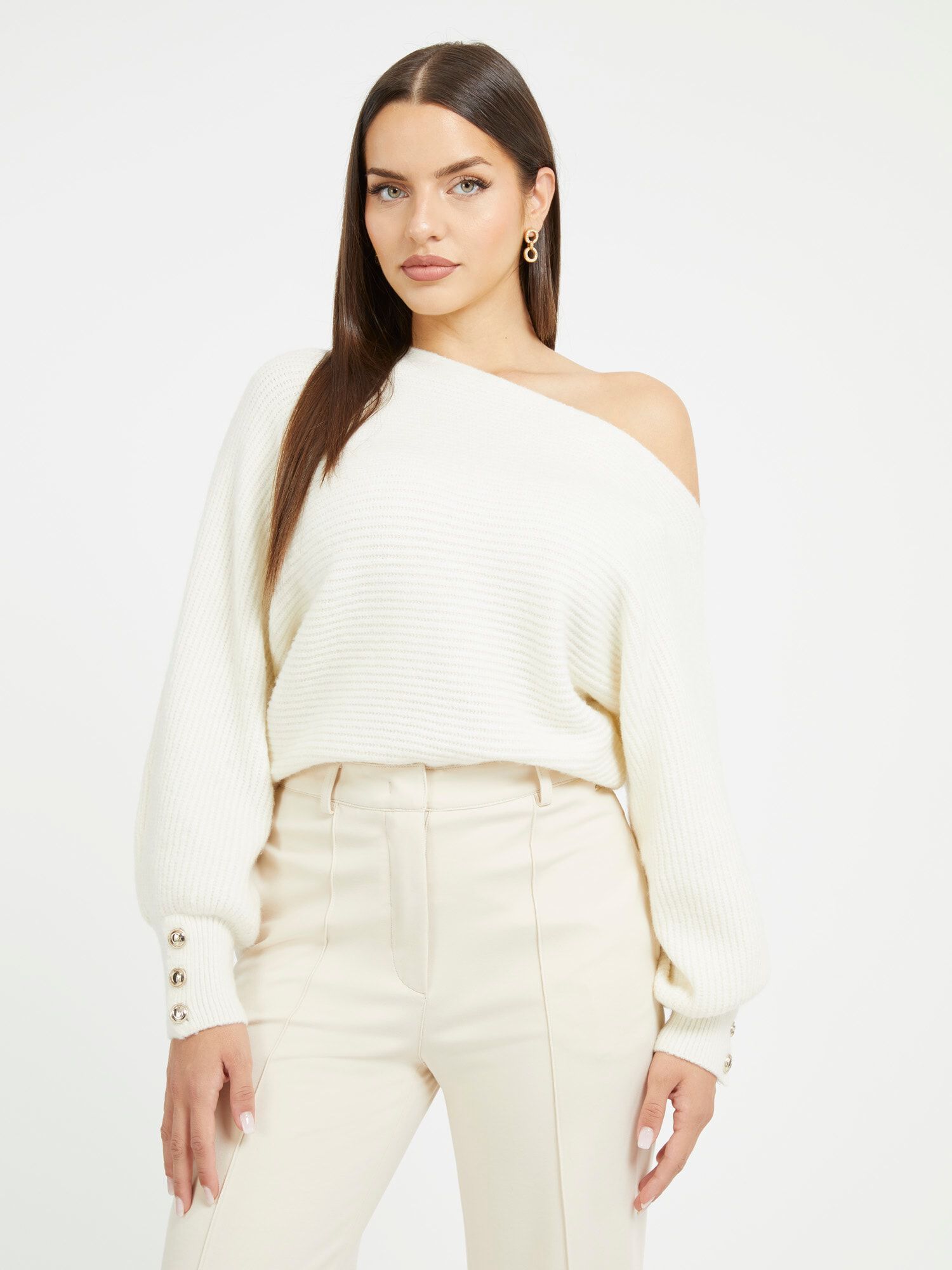 Off shoulder woolen top sales