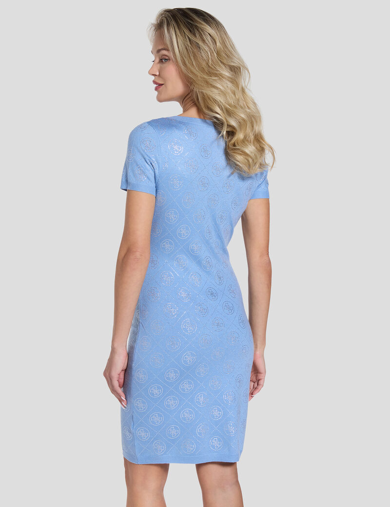 Wool blend rhinestones dress&nbsp;