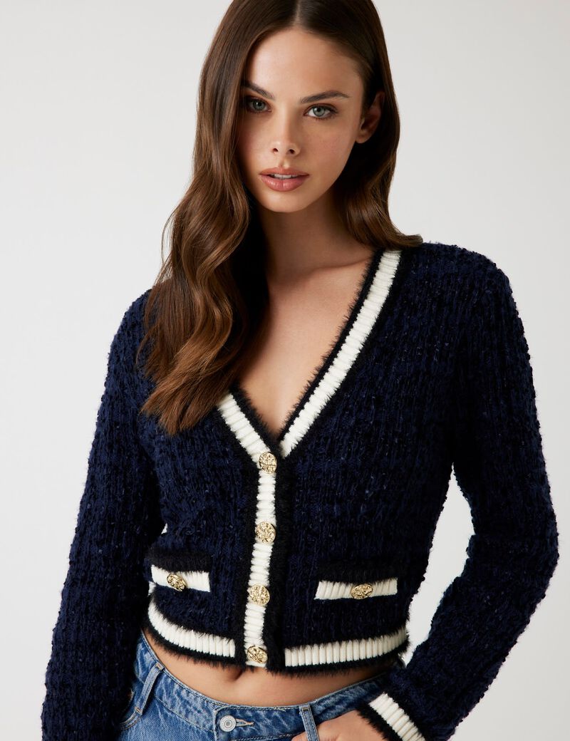 Textured knit cardigan