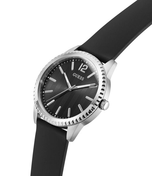 Mens Black/Gunmetal/Grey Round Analog Watch