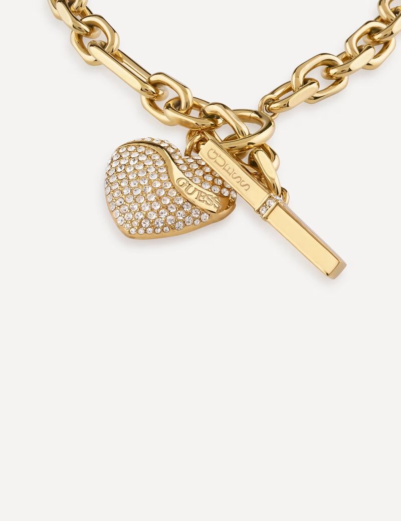 18 T Bar Crystal Hearts Chain