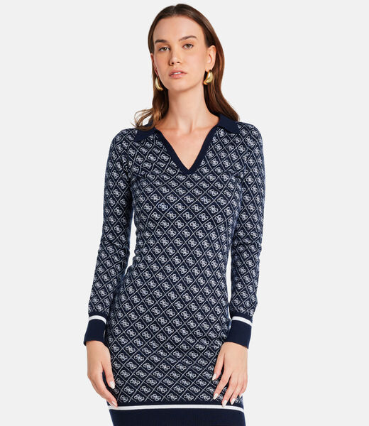 Wool-blend logo mini dress