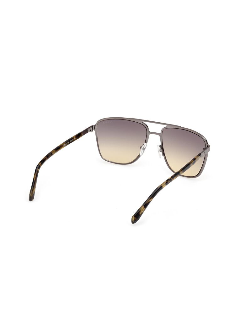 Square matte gunmetal gradient smoke sunglasses