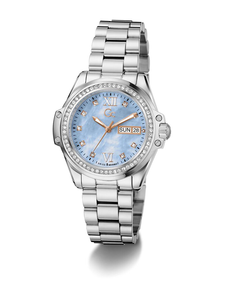 Gc Sportchic Women S 507 Mvmt Blue Dail 10 Amt Silver Stainless Steel Brct