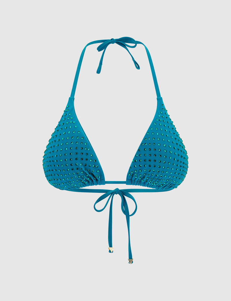 Rhinestones triangle bikini bra