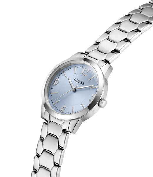 Ladies Silver Tone Round Analog Watch
