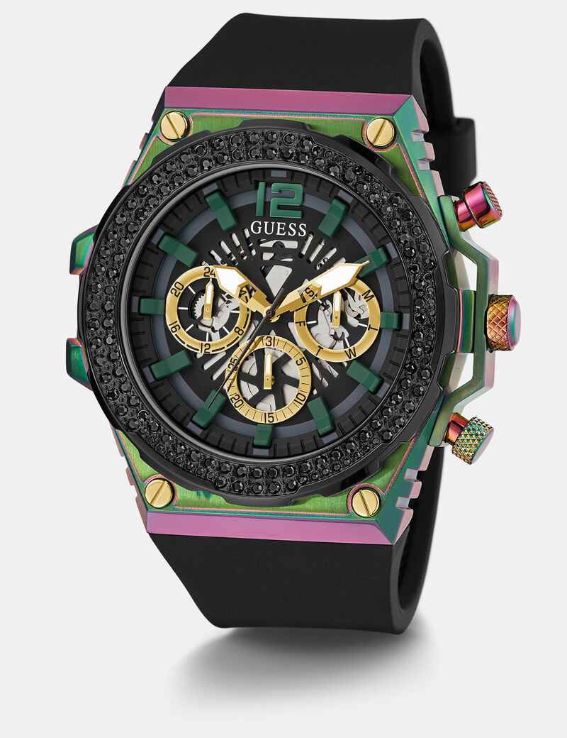 Multi-function watch with crystal appliqu&eacute;