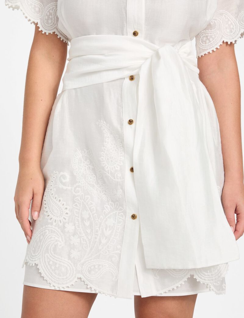 Marciano linen-blend mini dress