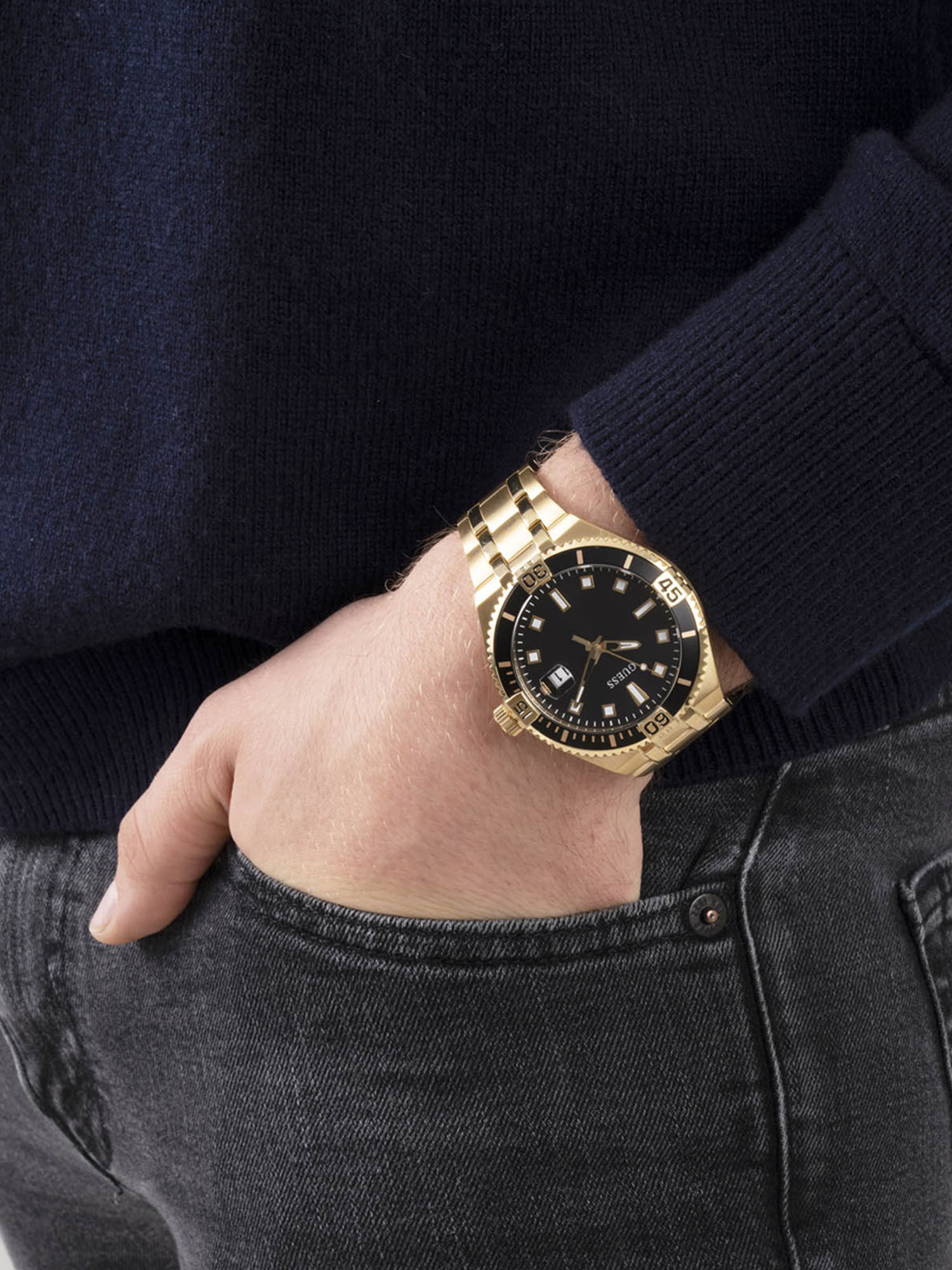 Guess gold hotsell watch mens