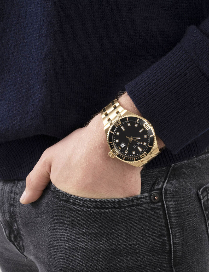 Gold And Black Sport Watch