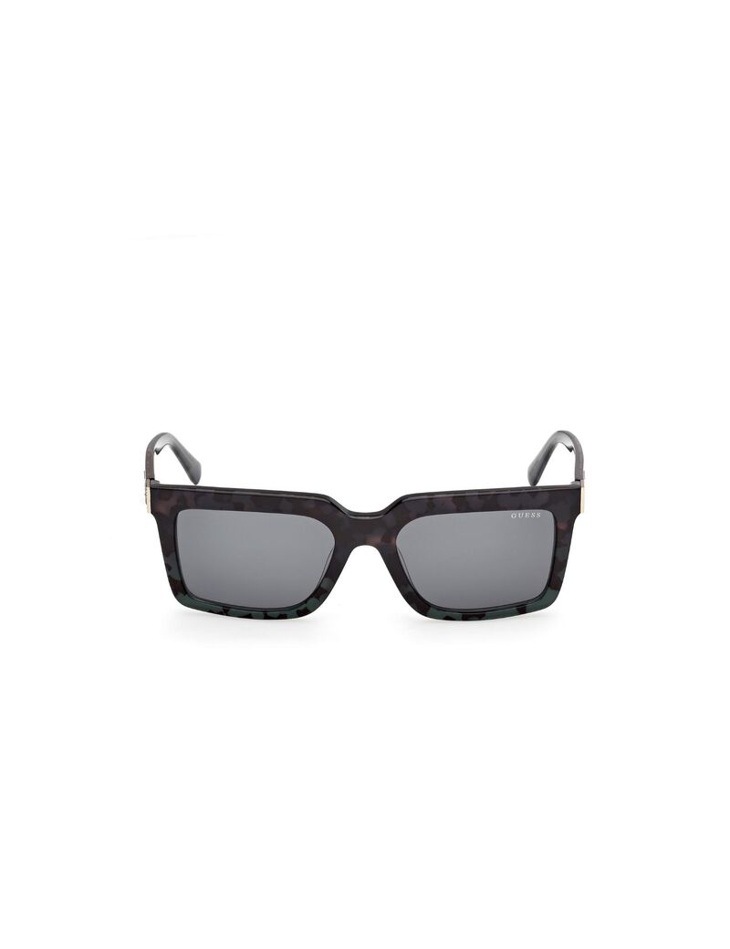 Square dark green sunglasses