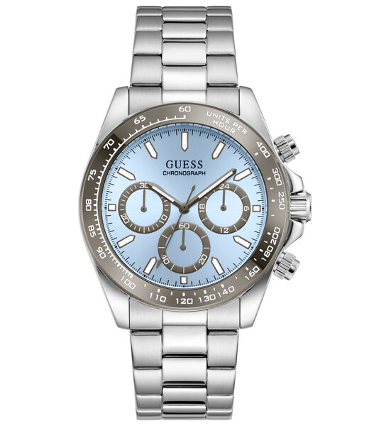 Mens Silver Tone Round Analog Watch