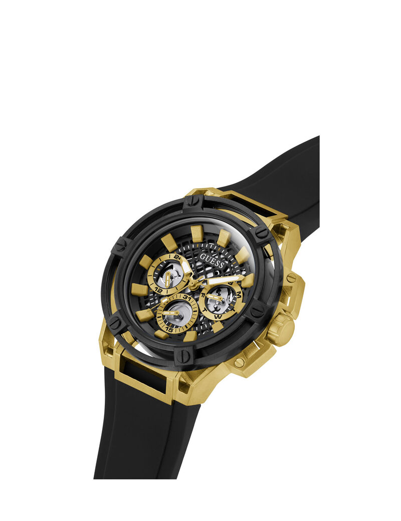 Black Silicone Multifunction Watch