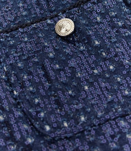 Sequin denim mini dress