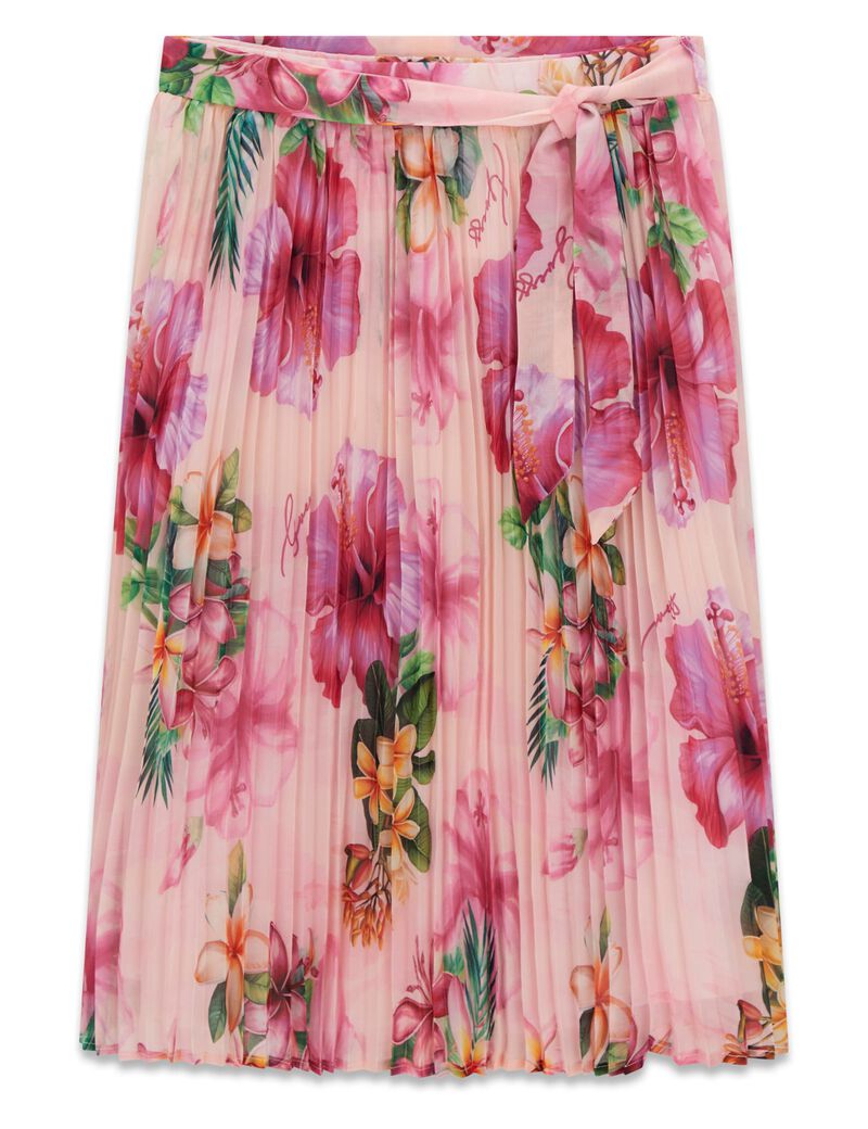 guess chiffon pleated wrap skirt