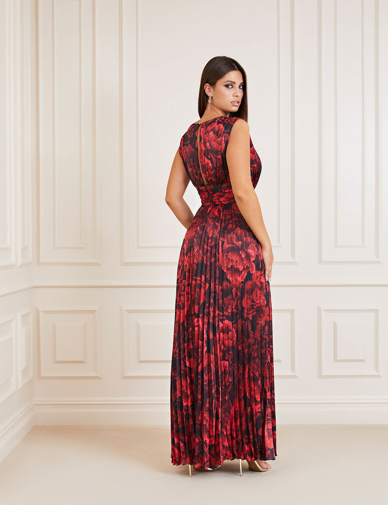 Shop GUESS Marciano All Over Print Long Dress, Red | GUESS UAE