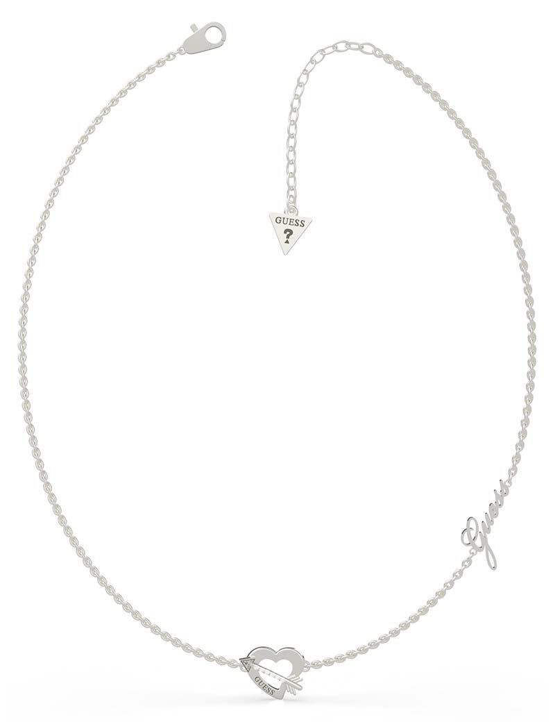 Guess heart necklace silver deals