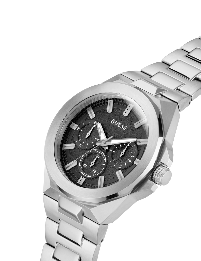Mens Silver Tone Multi-function Watch