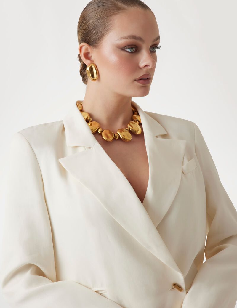 سترة مارسيانو المصنوعة من مزيج الكتان