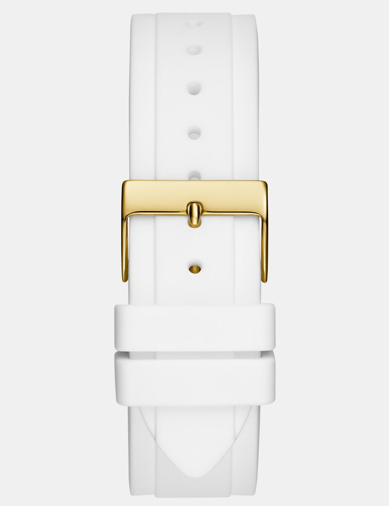 Ladies White Gold Tone Multi-function Watch
