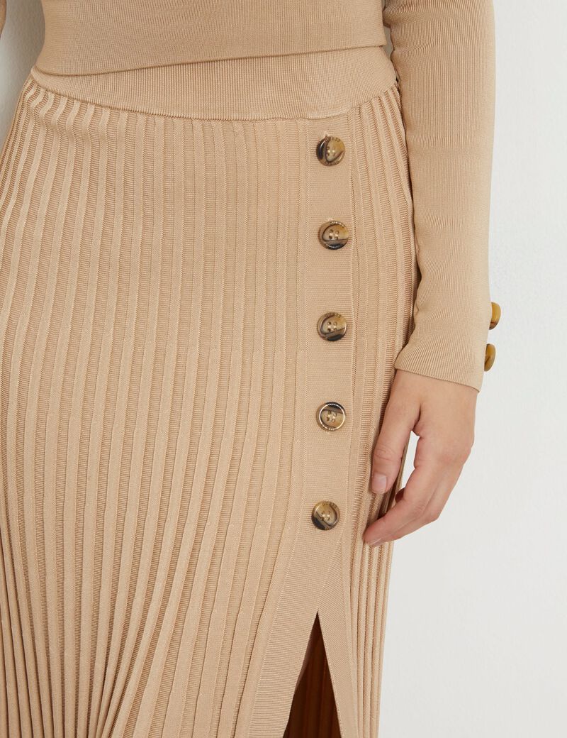 Pleated Long Sweater Skirt